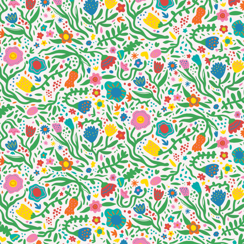 Campbell Street Garden White Peel and Stick Wallpaper | Vivid X Kristina Forrest | Funky Paper Co
