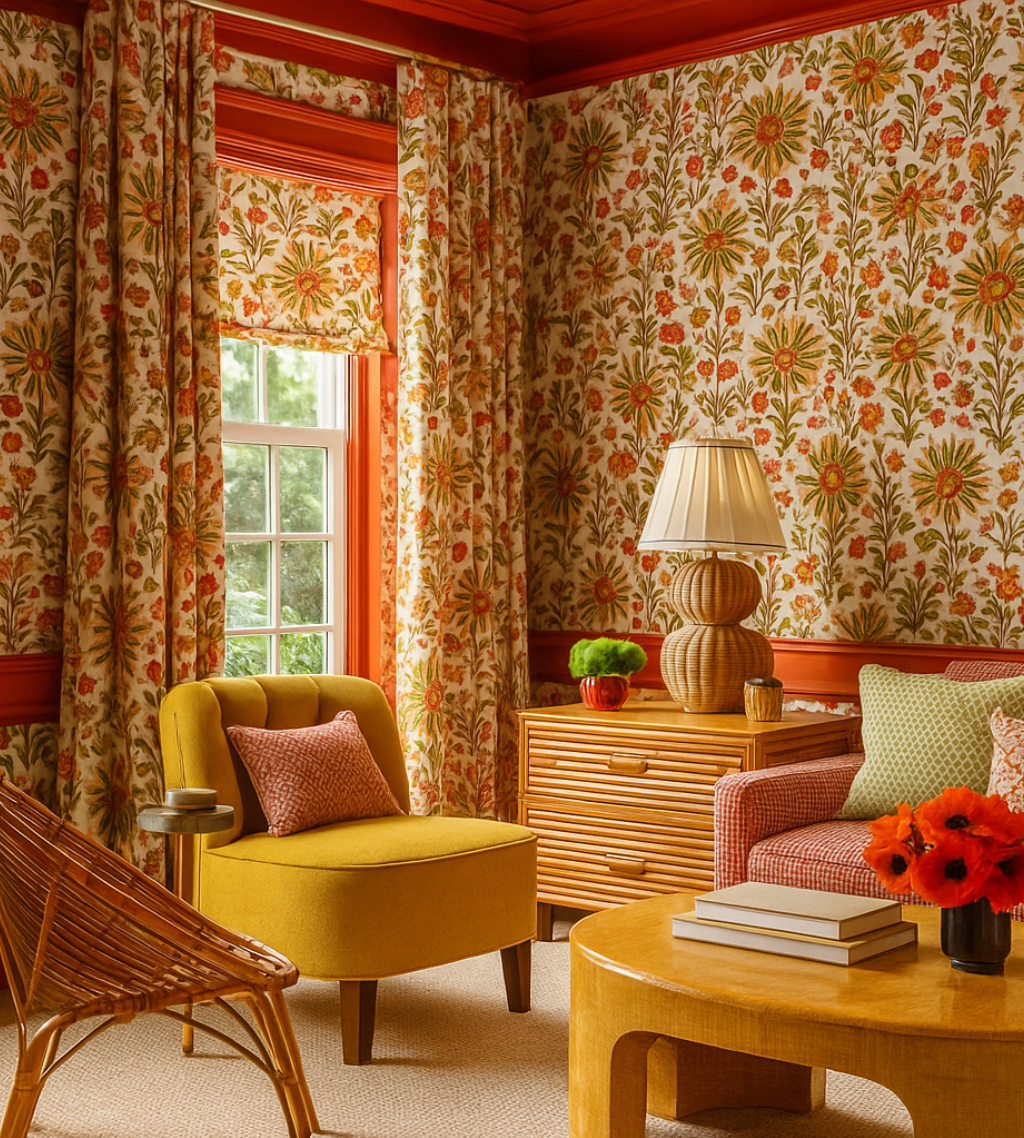Pattern Drenching Wallpaper: Interior Design Trends for 2025