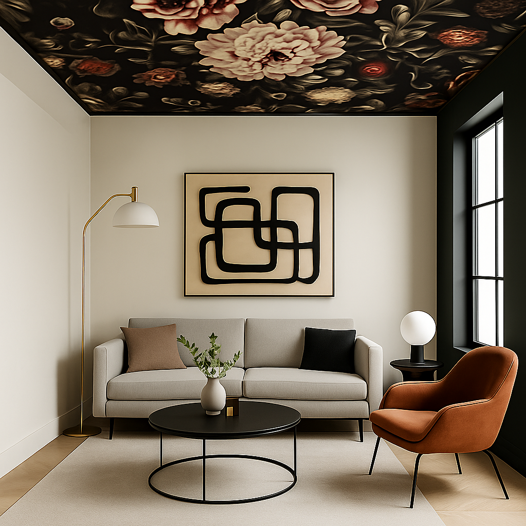 Accent Wallpaper Ceilings: Interior Design Trends for 2025