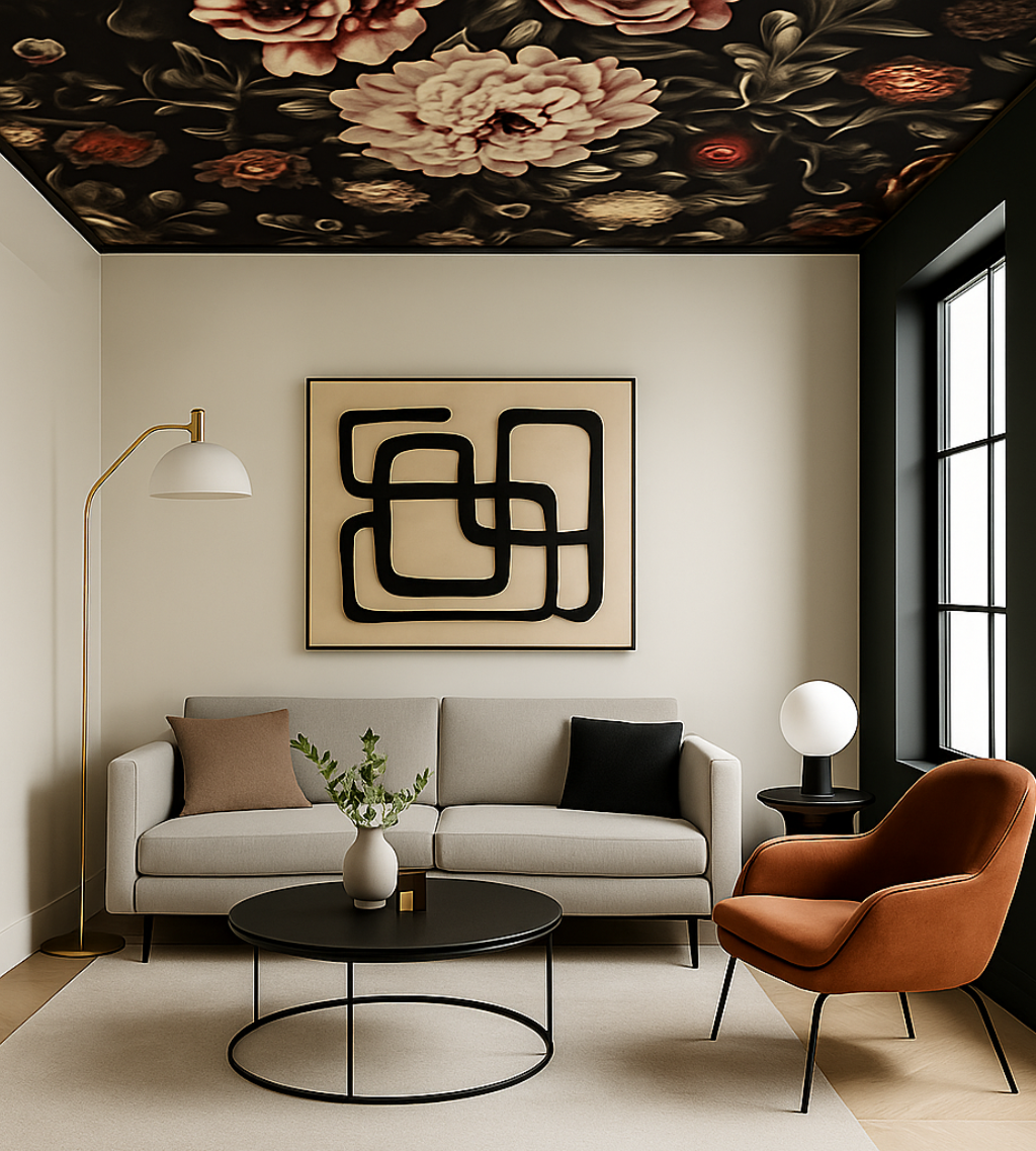 Accent Wallpaper Ceilings: Interior Design Trends for 2025