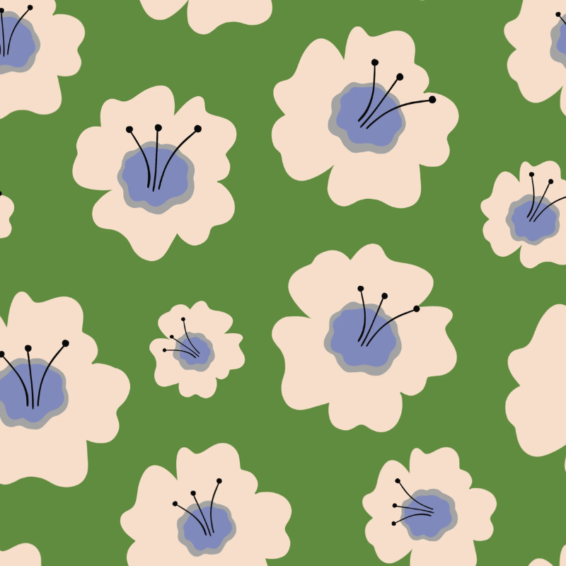 Retro Flora Peel and Stick Wallpaper | The Melissa Donne Collection | Funky Paper Co