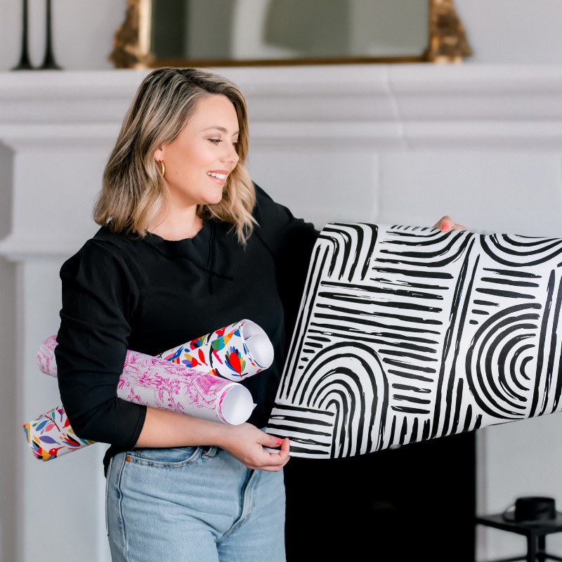 Black Peel and Stick Wallpaper | Step-by-Step Guide to Installing Bathroom Wallpaper | Funky Paper Co.