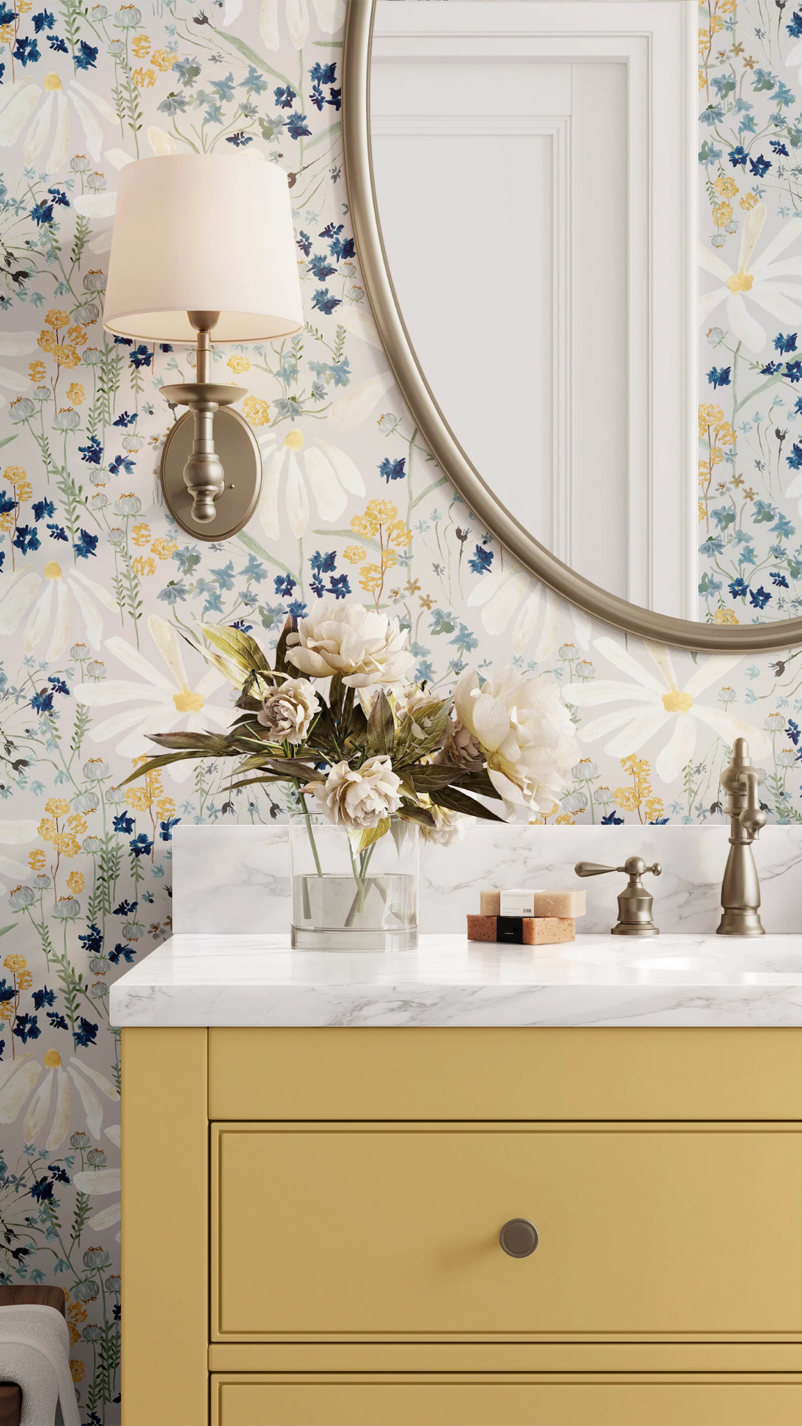Funky Paper Co | The Terrace X Yvonne Hart Artist Wallpaper Collection | Bathroom Peel and Stick Wallpaper