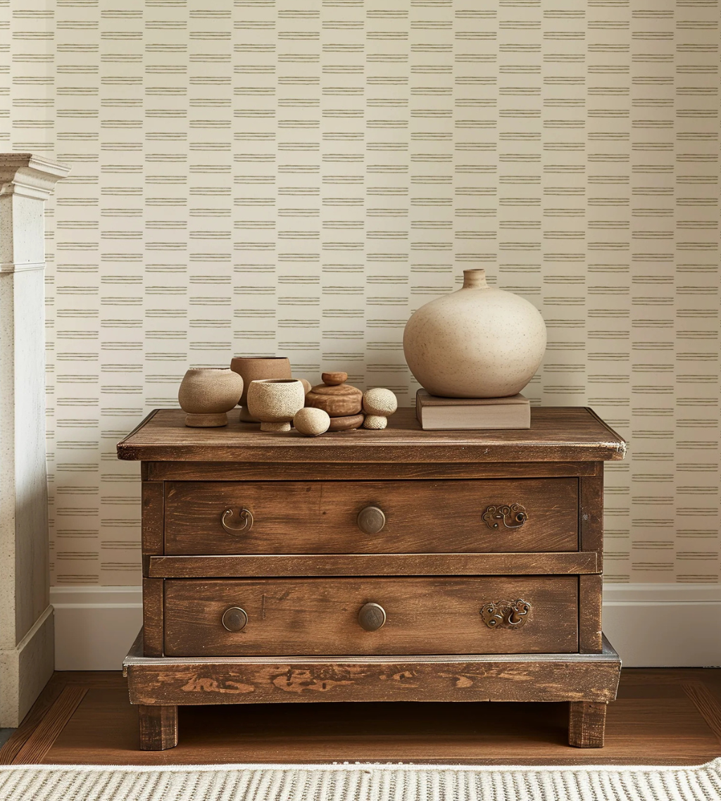 2026 wallpaper trends featuring bold patterns, warm neutrals, and textured wallcoverings by Funky Paper Co
