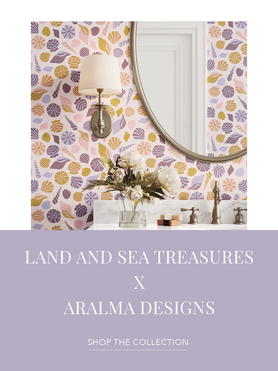 Land and Sea Treasures Artist Wallpaper Collection | Colorful, nature-inspired prints capturing floral beauty and seaside charm | Funky Paper Co