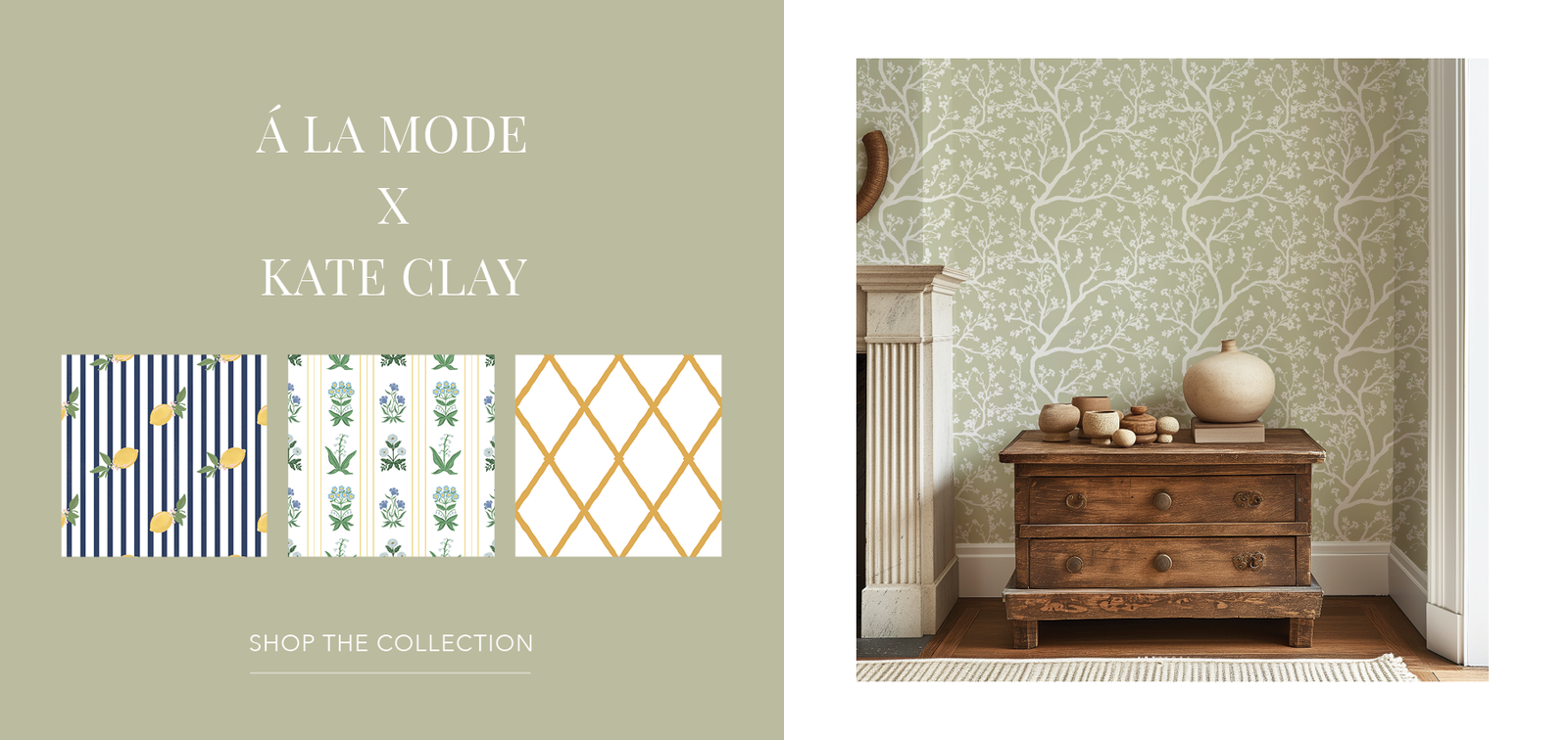 Á La Mode Artist Wallpaper Collection | Refined elegance in sugary sweet pastels. Discover designs inspired by idyllic English gardens. | Funky Paper Co
