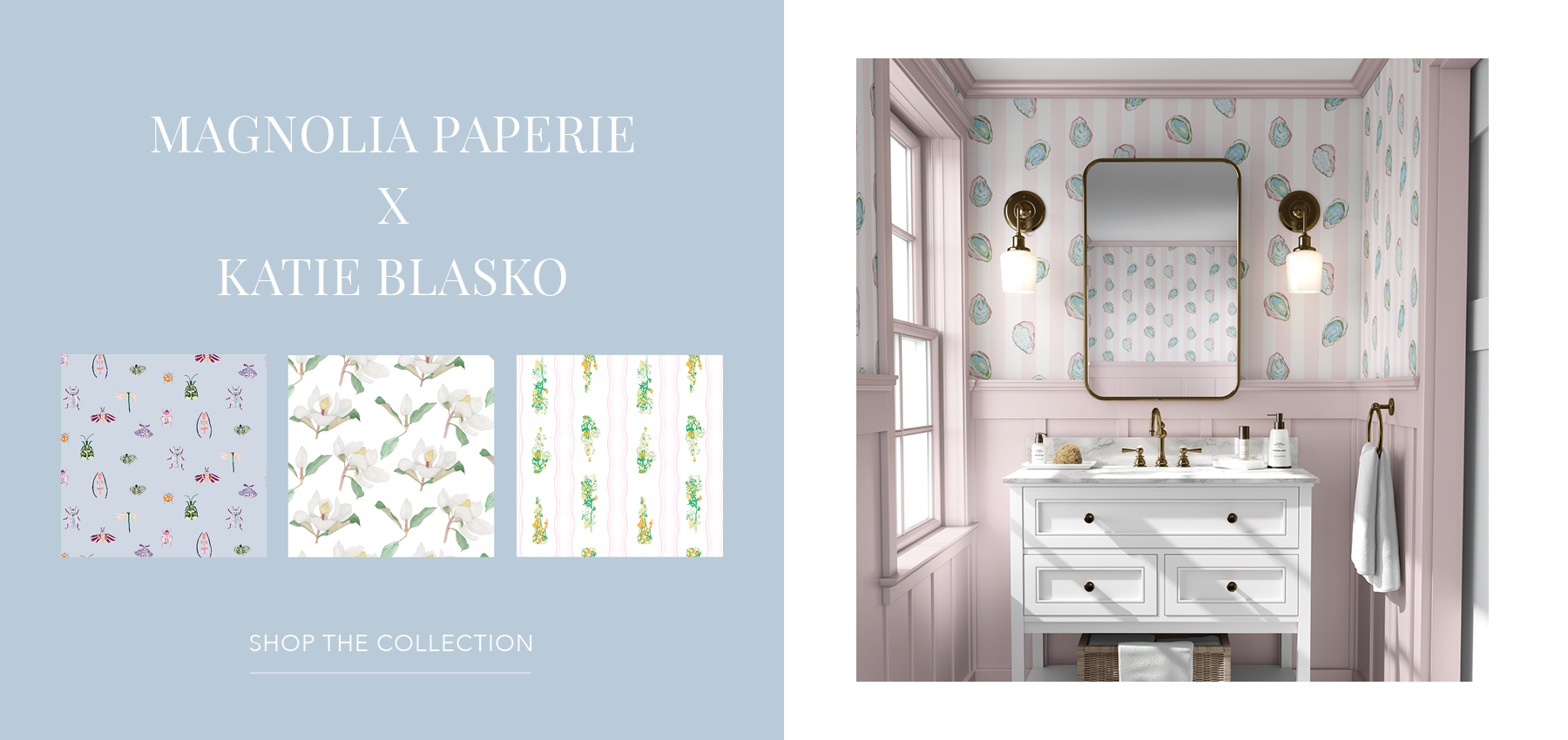 Magnolia Paperie Artist Wallpaper Collection | Hand-drawn ducks, oysters, and bugs in fresh pastels | Funky Paper Co