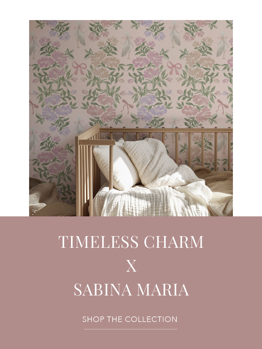 Timeless Charm Artist Wallpaper Collection | A romantic wallpaper collection featuring watercolor florals, soft colors and vintage style | Funky Paper Co