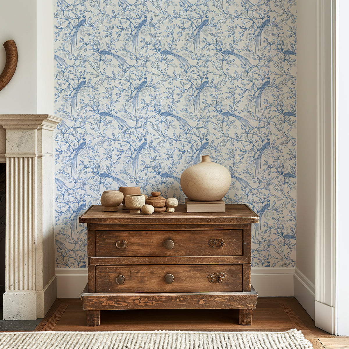 Chinoiserie Bird - Blue