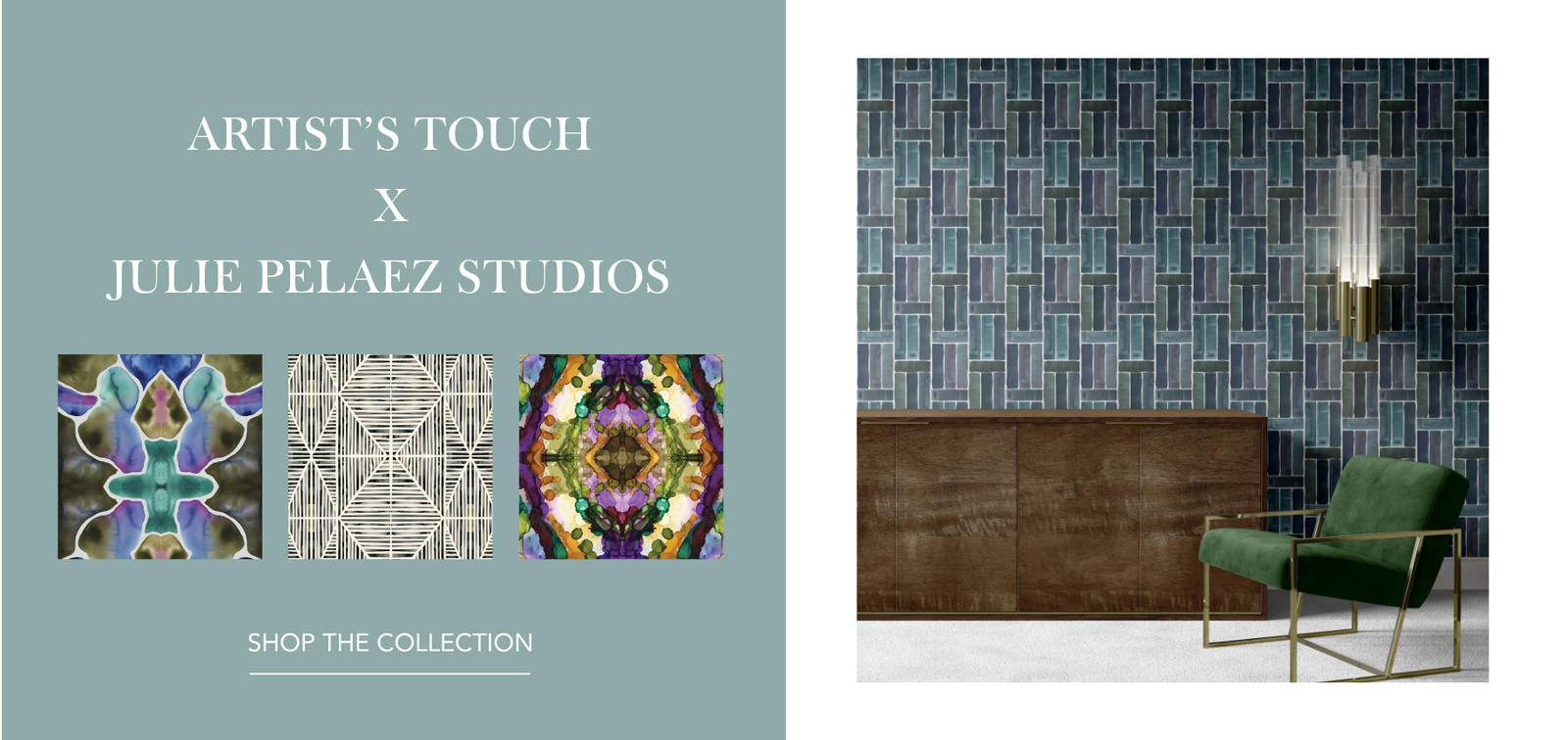 Artist's Touch Artist Wallpaper Collection | Painterly prints with layered paint, bleeding colors and handmade marks from original art | Funky Paper Co