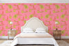 Bali Rice Fields Wallpaper in Pink by Jenna Hang