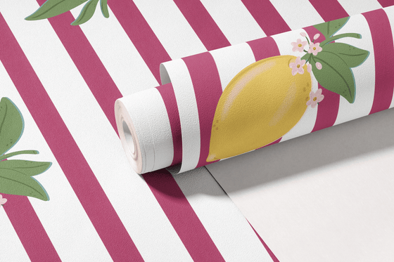 Zesty Stripe Wallpaper in Pink