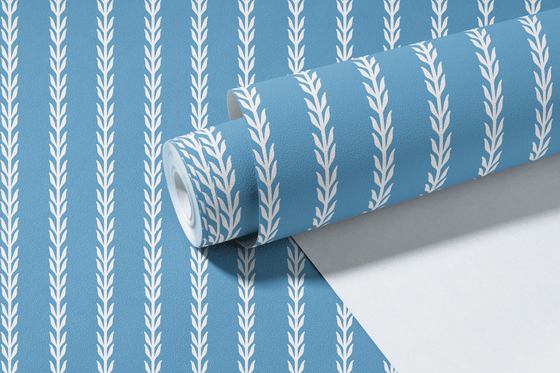 Birch Wallpaper in Blue X Kate Clay