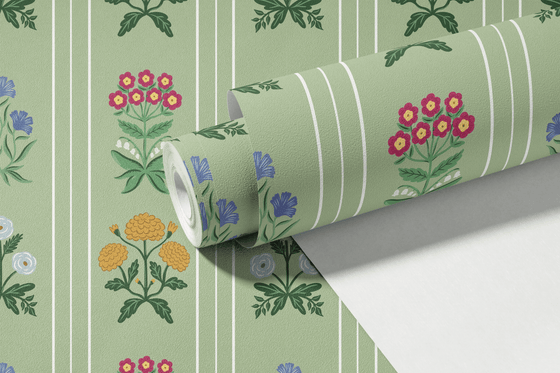 Rosemary Wallpaper in Green