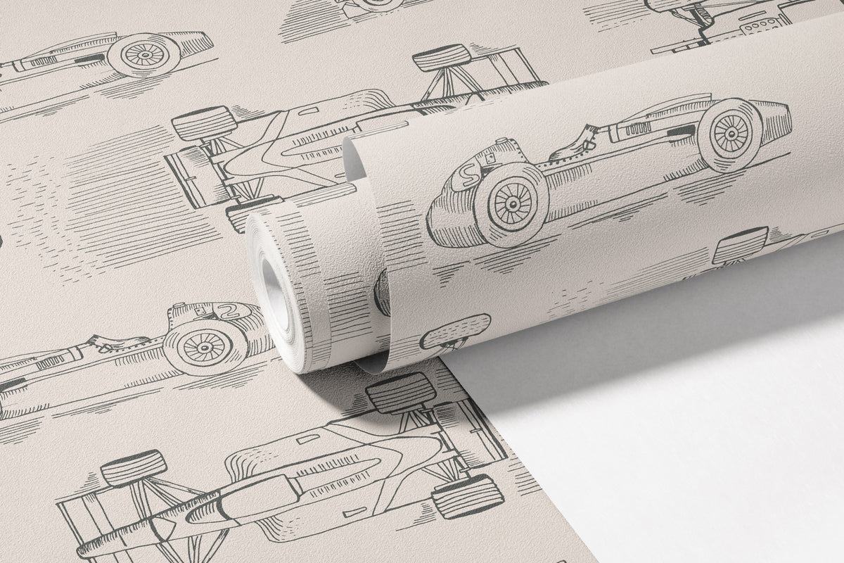 Vintage Cars Wallpaper - Grey