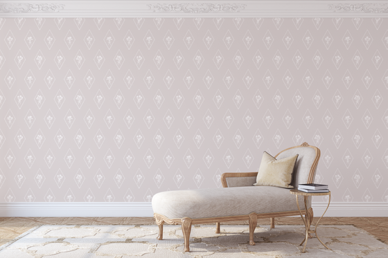 Pemberly Wallpaper in French Beige X Kate Clay