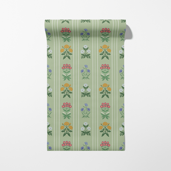 Rosemary Wallpaper in Green