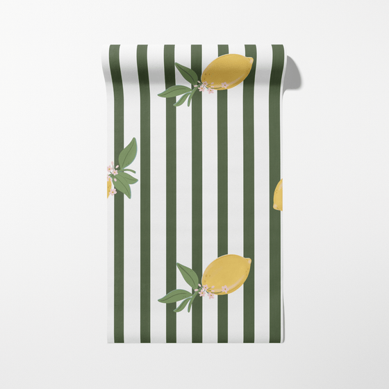 Zesty Stripe Wallpaper in Green X Kate Clay