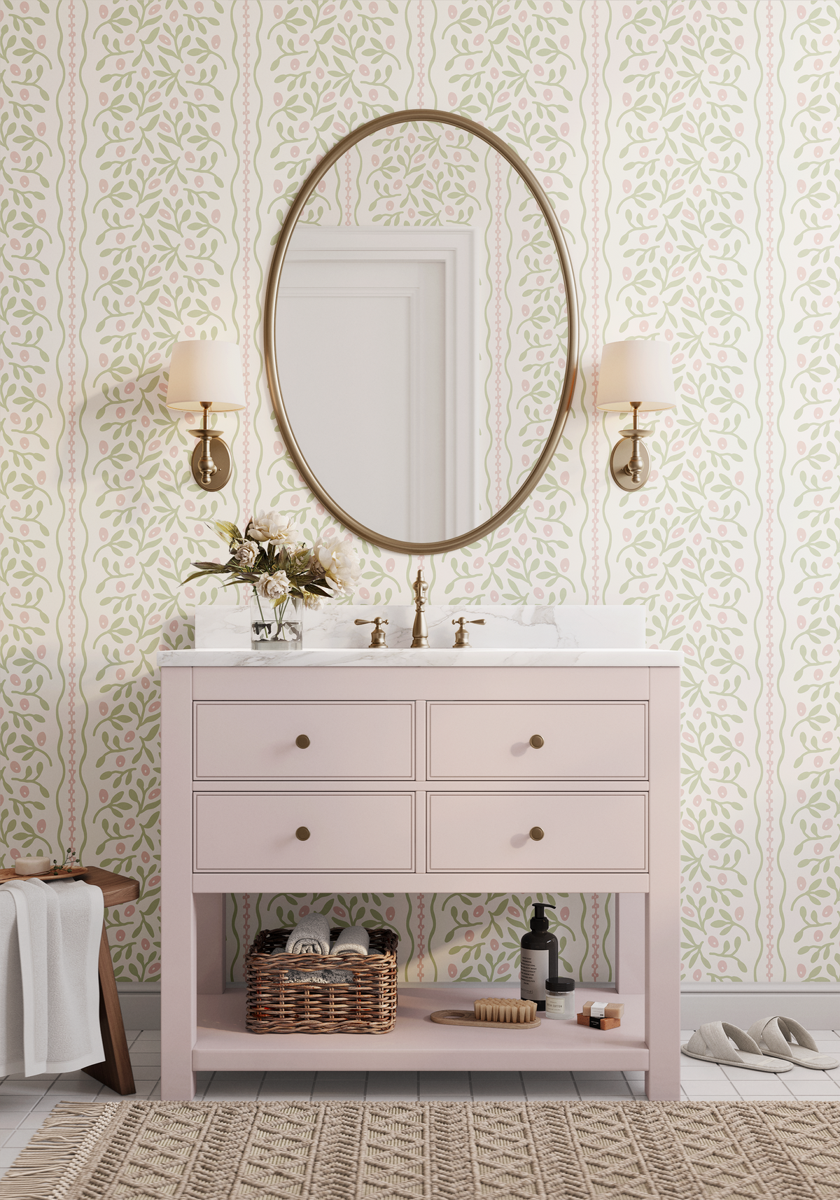 Caroline - Green/Pink