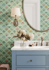 English Cutting Garden Wallpaper in Green X Kate Clay