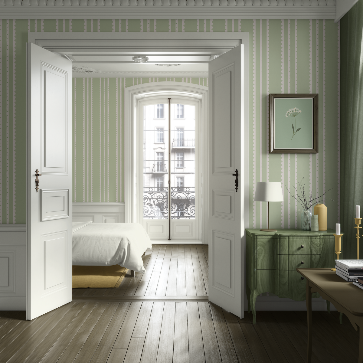 Coquette Vertical Stripes - Green