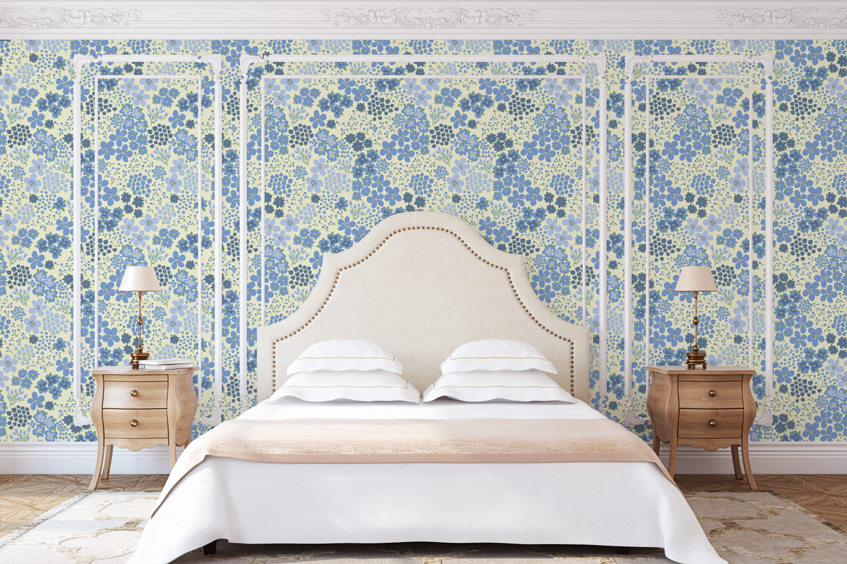 Les Fleurs - Cream &amp; Blue