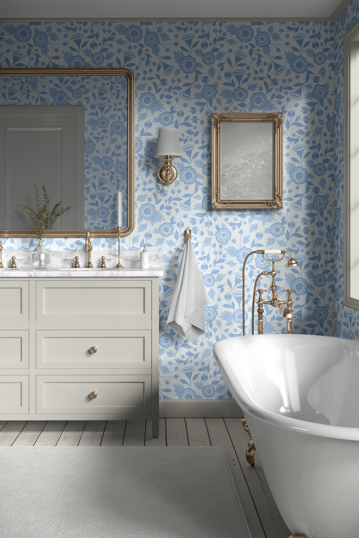 Ditsy Monochromatic Floral – Blue
