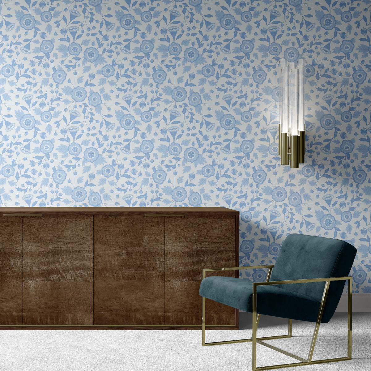 Ditsy Monochromatic Floral – Blue