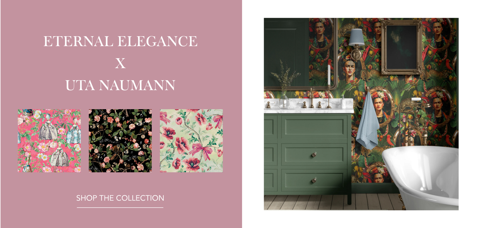 Eternal Elegance Artist Wallpaper Collection | Romantic, storybook prints with lush florals, regal figures and playful monkeys | Funky Paper Co