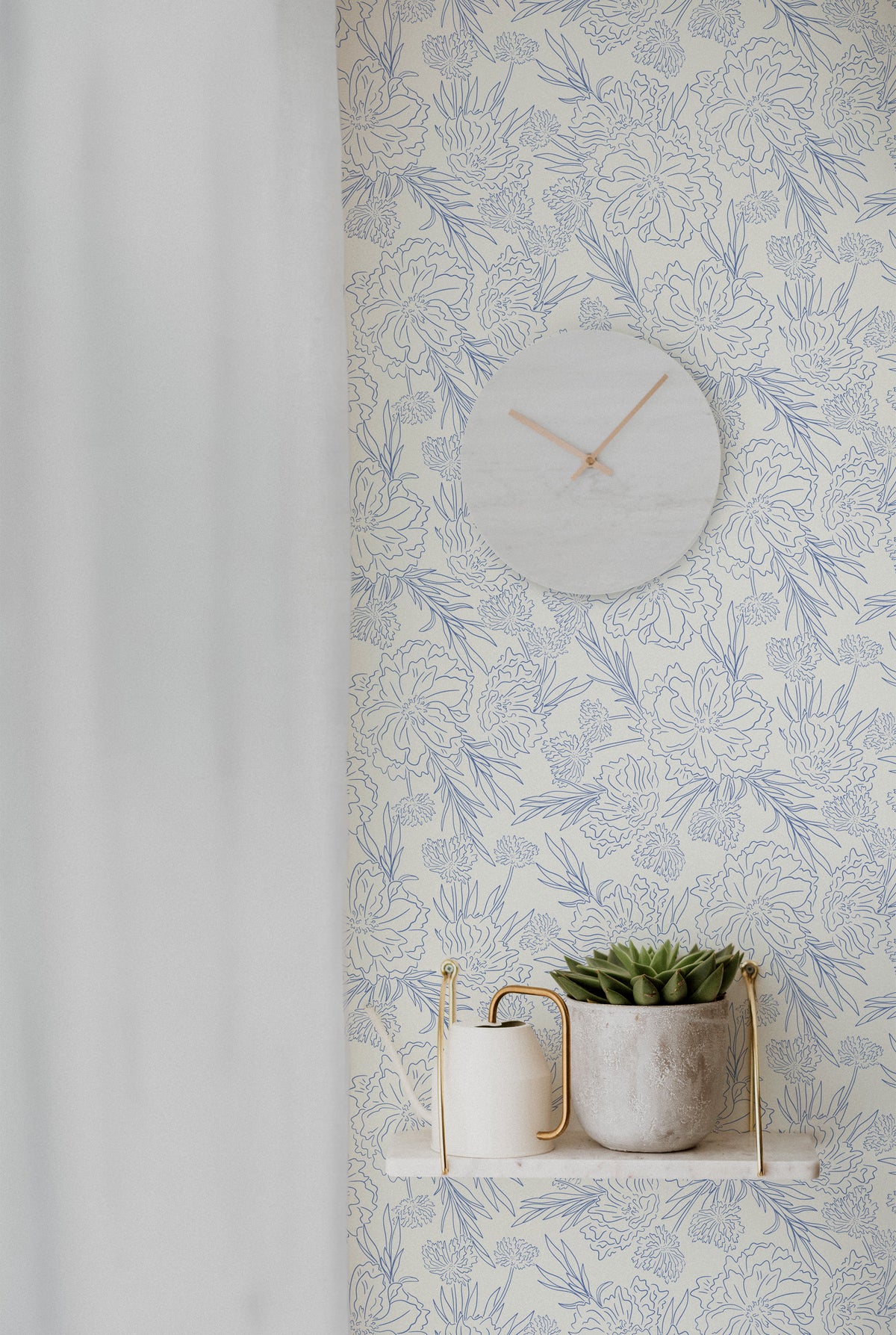 Floral Outline - Blue