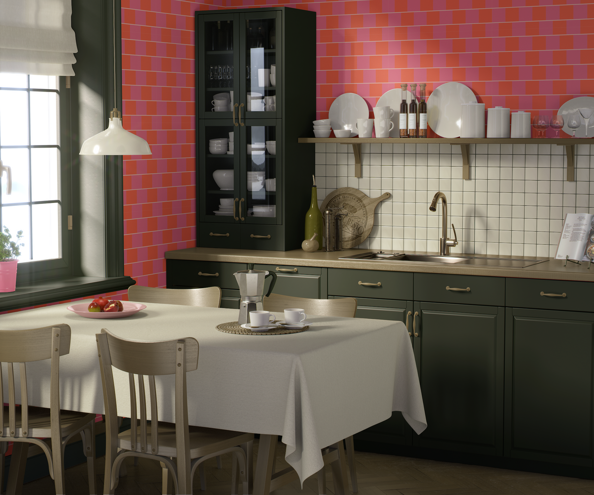 Geometric - Pink and Red