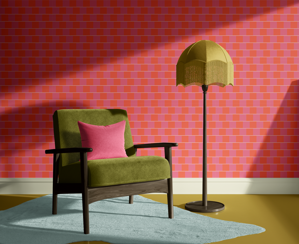 Geometric - Pink and Red