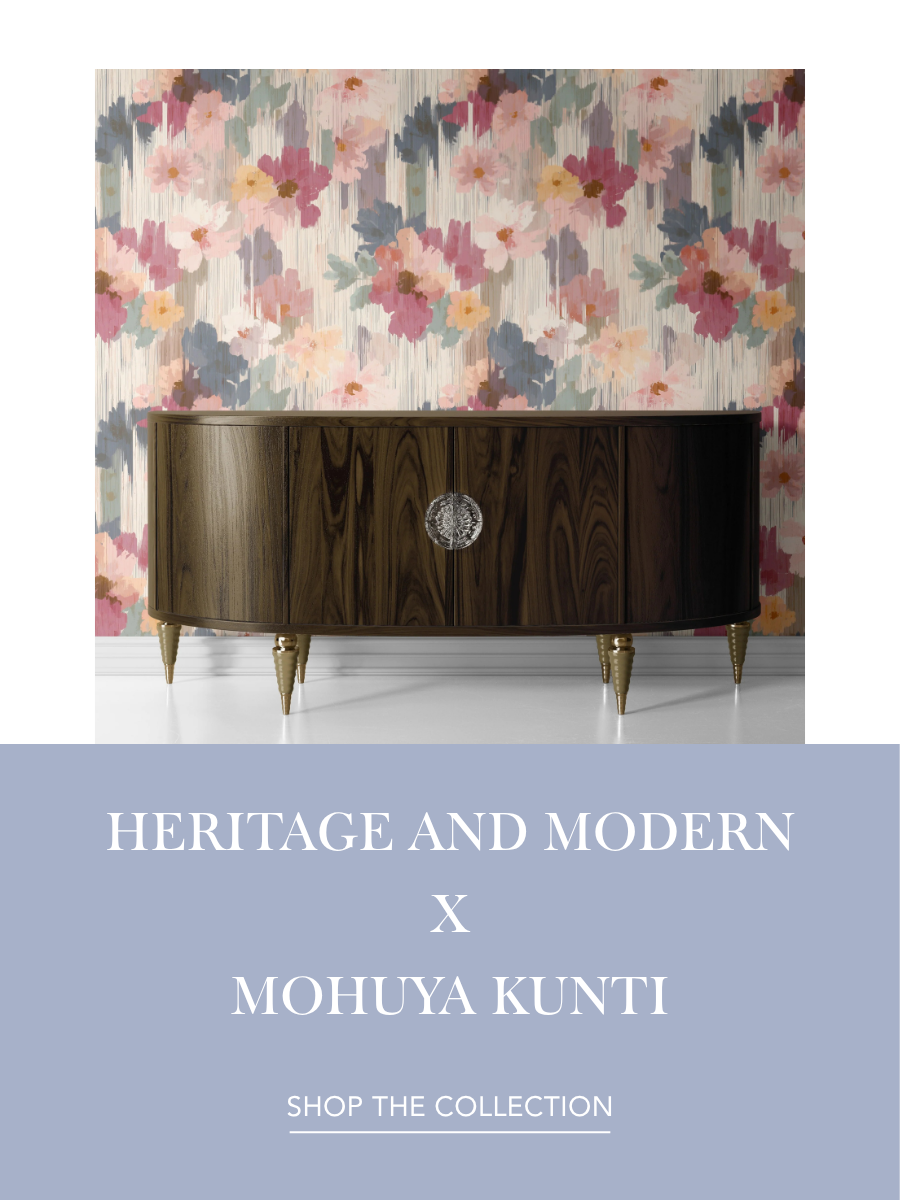 Heritage and Modern Artist Wallpaper Collection | Boho, chinoiserie and moody floral prints inspired by the Ganges plains | Funky Paper Co