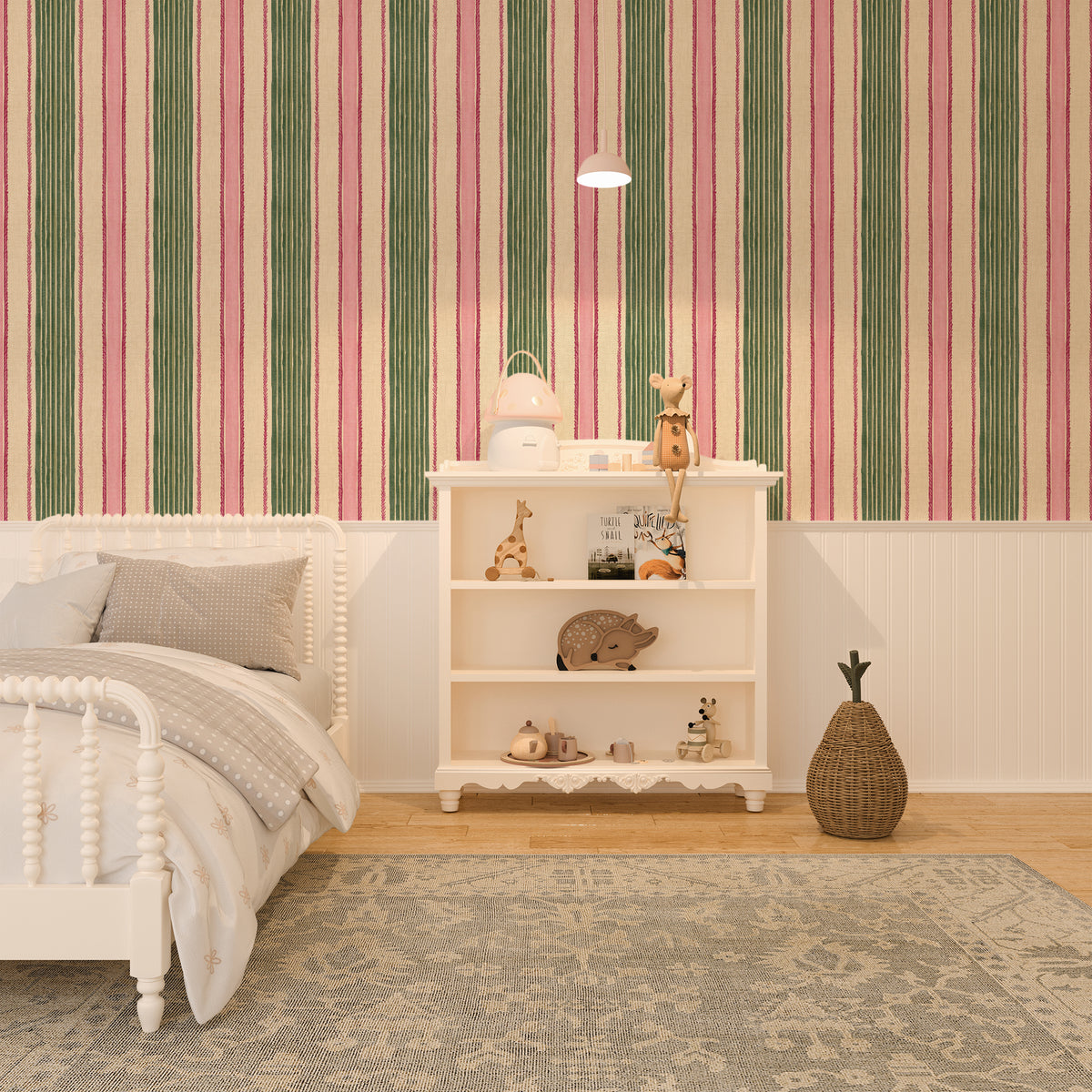 Green And Pink Ribbon Stripe