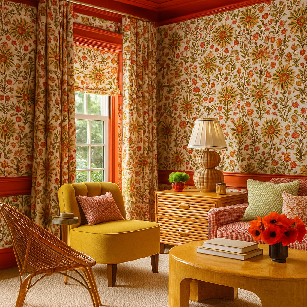 Pattern Drenching Wallpaper: Interior Design Trends for 2025