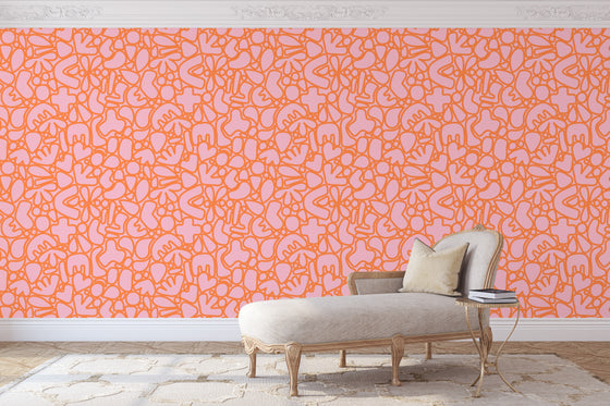 Abstract Shapes In Orange and Pink X Katherine Morphett