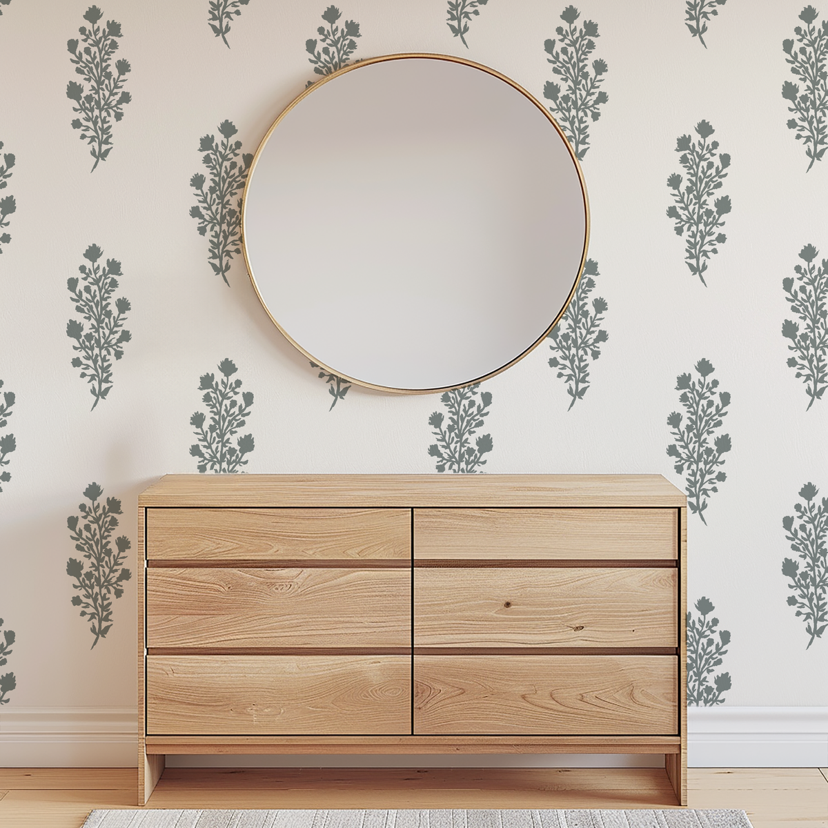Julieta Floral - Cream &amp; Knoxville Gray