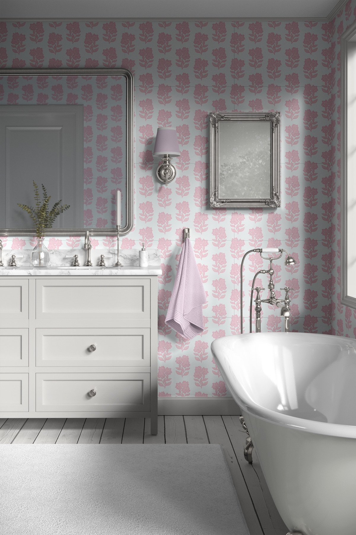 Leafy Flower Stems - Pink