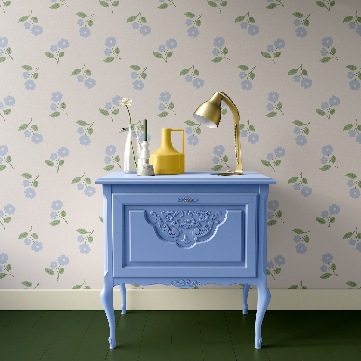 Loose Tossed Floral - Blue