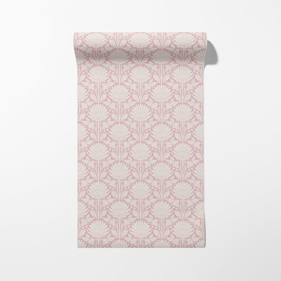 Block Print Chrysanthemum Pink X Presutti Designs