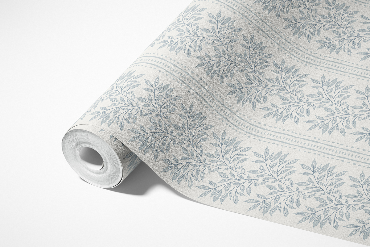 Cottage Botanical Stripes - Dusty Blue