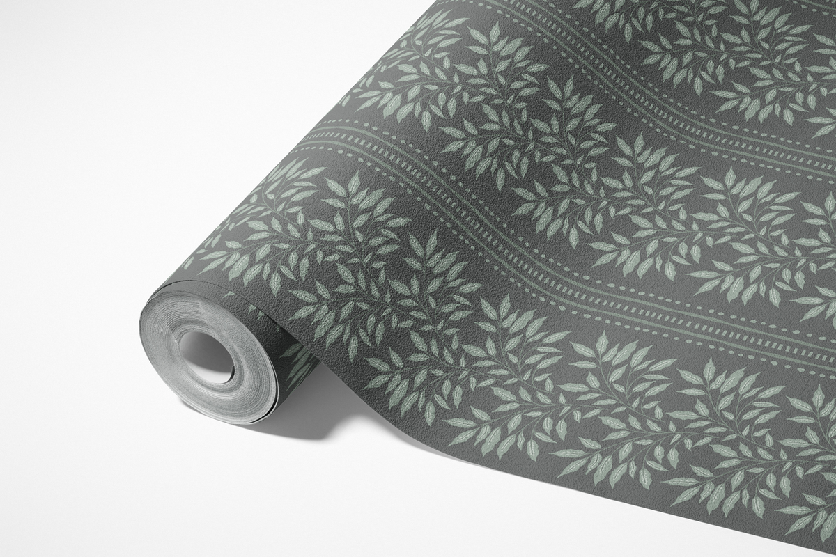 Cottage Botanical Stripes - Forest Green