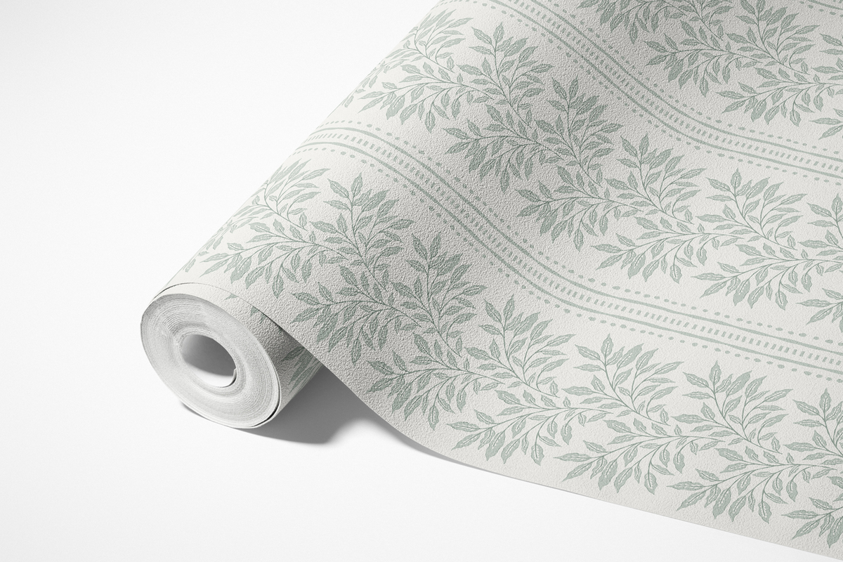 Cottage Botanical Stripes - Sage Green
