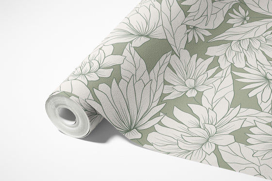 Grandmillennial Floral in Green