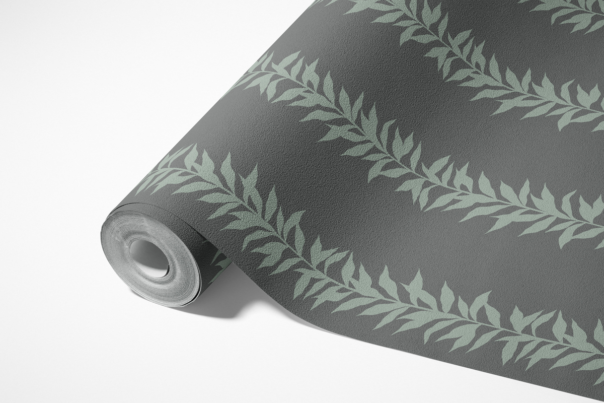 Simple Botanical Stripes - Forest Green
