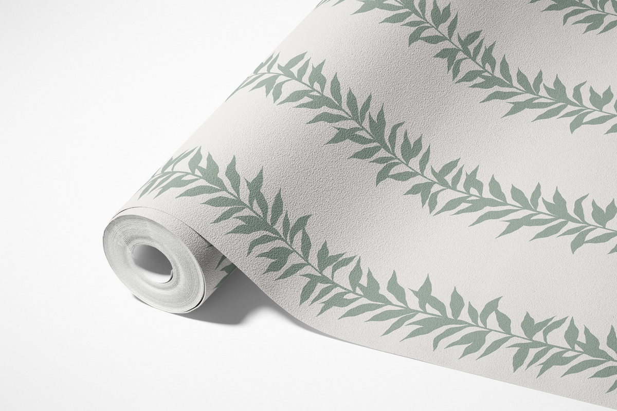 Simple Botanical Stripes - Sage Green