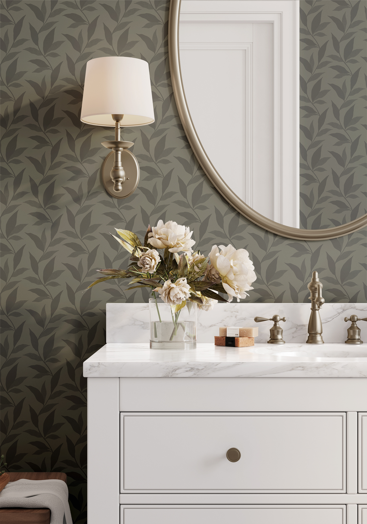 Botanical Vines - Olive Green