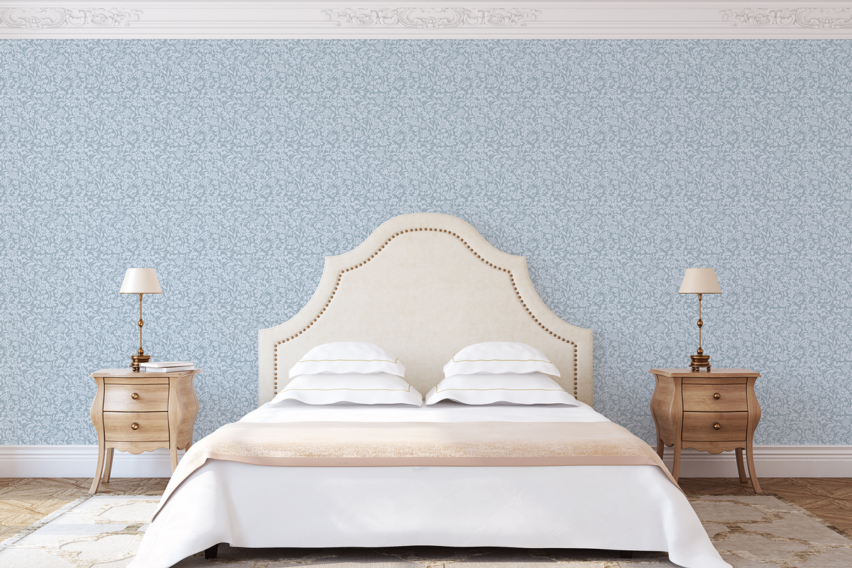 Floral Silhouette - Dusty Blue