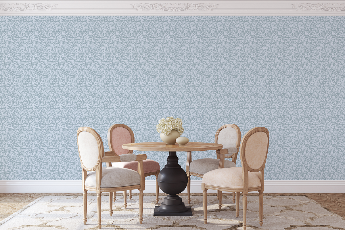 Floral Silhouette - Dusty Blue