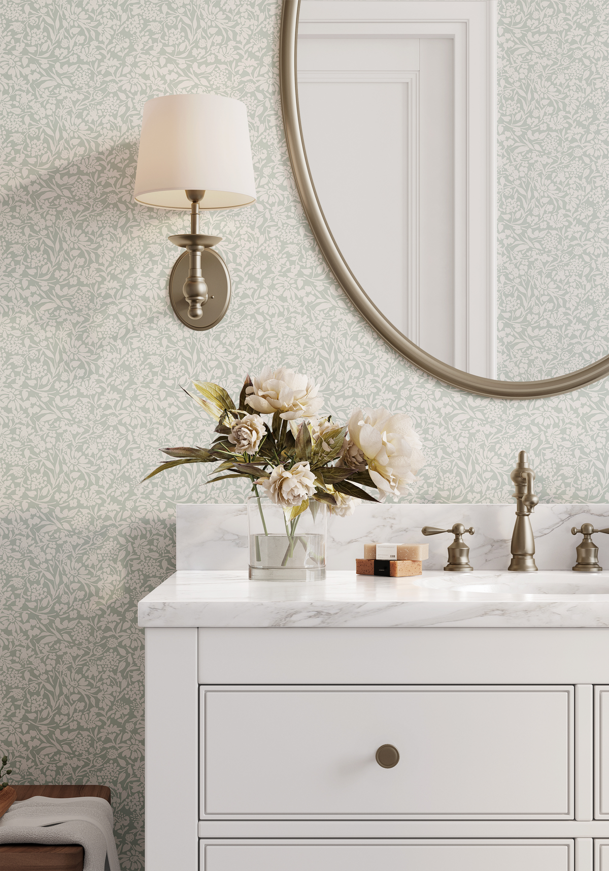 Floral Silhouette - Sage Green